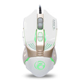 iMICE V5 - Ratón para juegos USB con 7 botones, 4000 DPI, con cable, óptico, colorido, retroiluminado, para ordenador, portátil, V5 (blanco), V5 (negro)